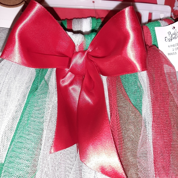 NWT Santa Baby Bow 4 Pc Outfit Set First Christmas - Picture 7 of 7